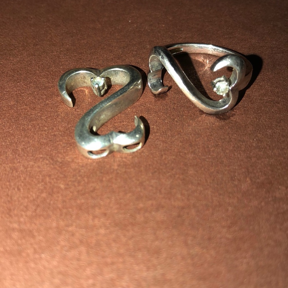 Kay Jewelers open heart ring and charm aquamarine